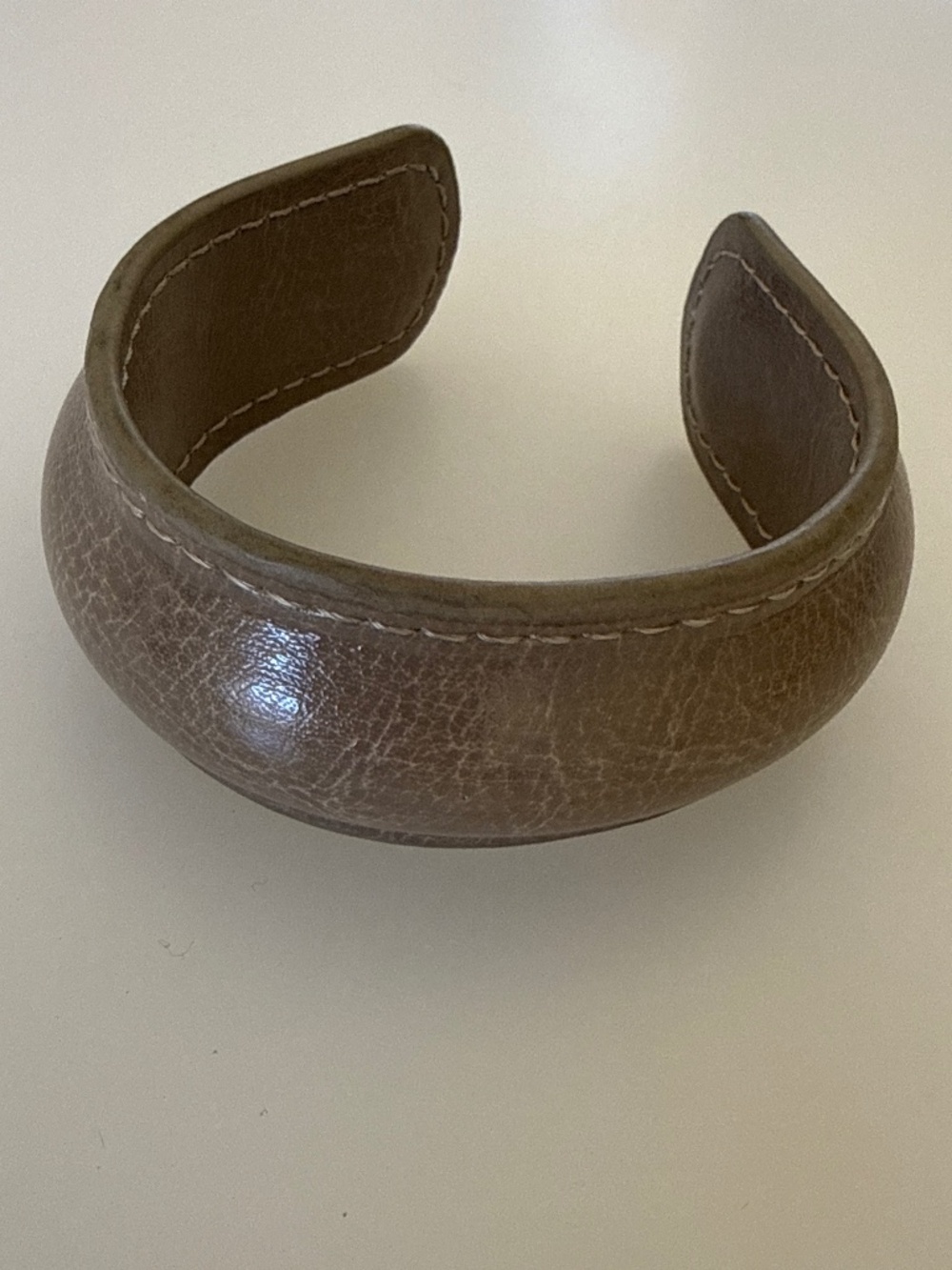 Gray leather cuff bracelet